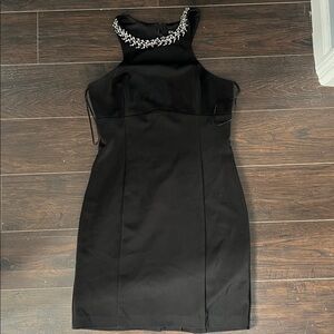 Express Black Dress with Beaded Detail